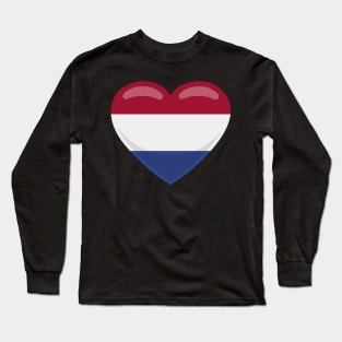 Nederlands Flag Heart Long Sleeve T-Shirt